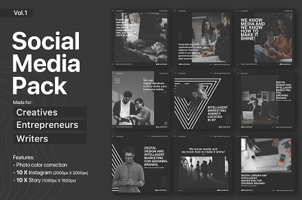 Social media pack for creatives, a Social Media Template by MindMuse