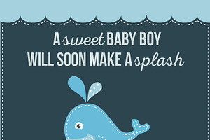 Whale Baby Shower Invitation