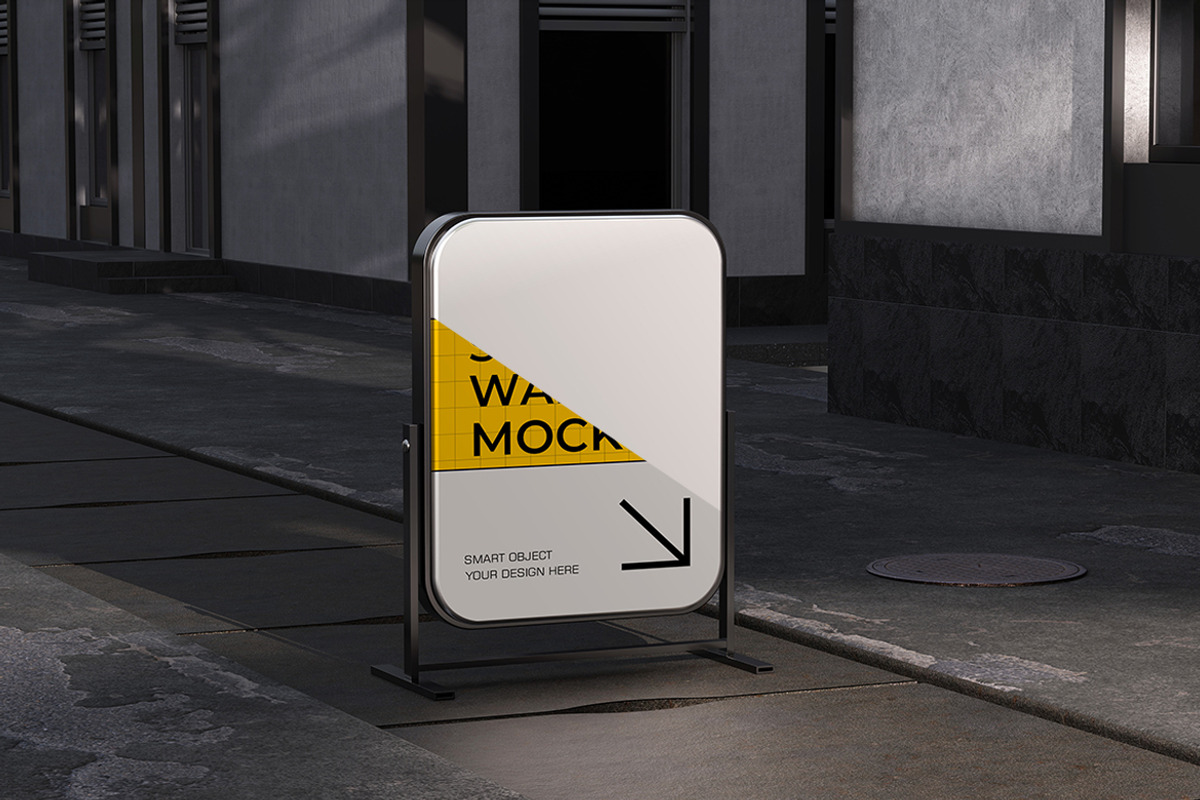 Sidewalk Sign Stand Mockup, an Advertising Mockup by Artlogs x Modaldesain (Photo 3 of 4)