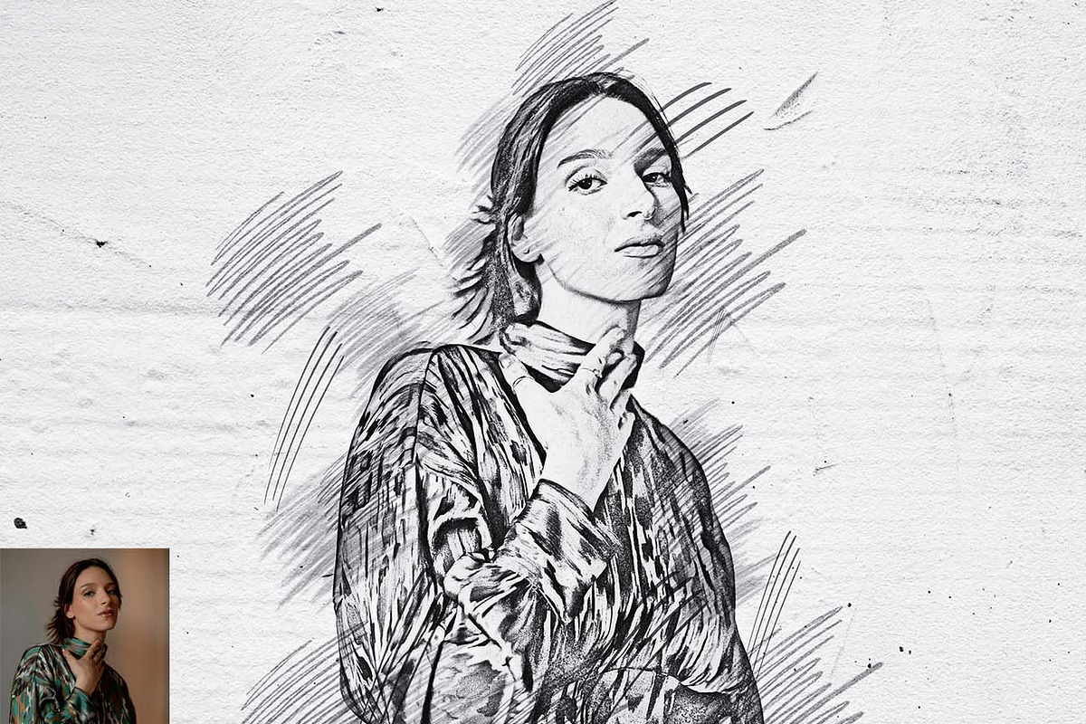 Realistic Pencil Sketch FX Photoshop, an Action Add-On by Studio Retouch (Photo 7 of 14)