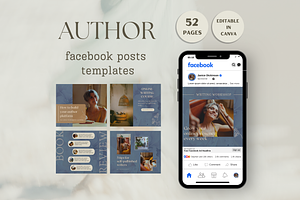 Facebook posts template for authors