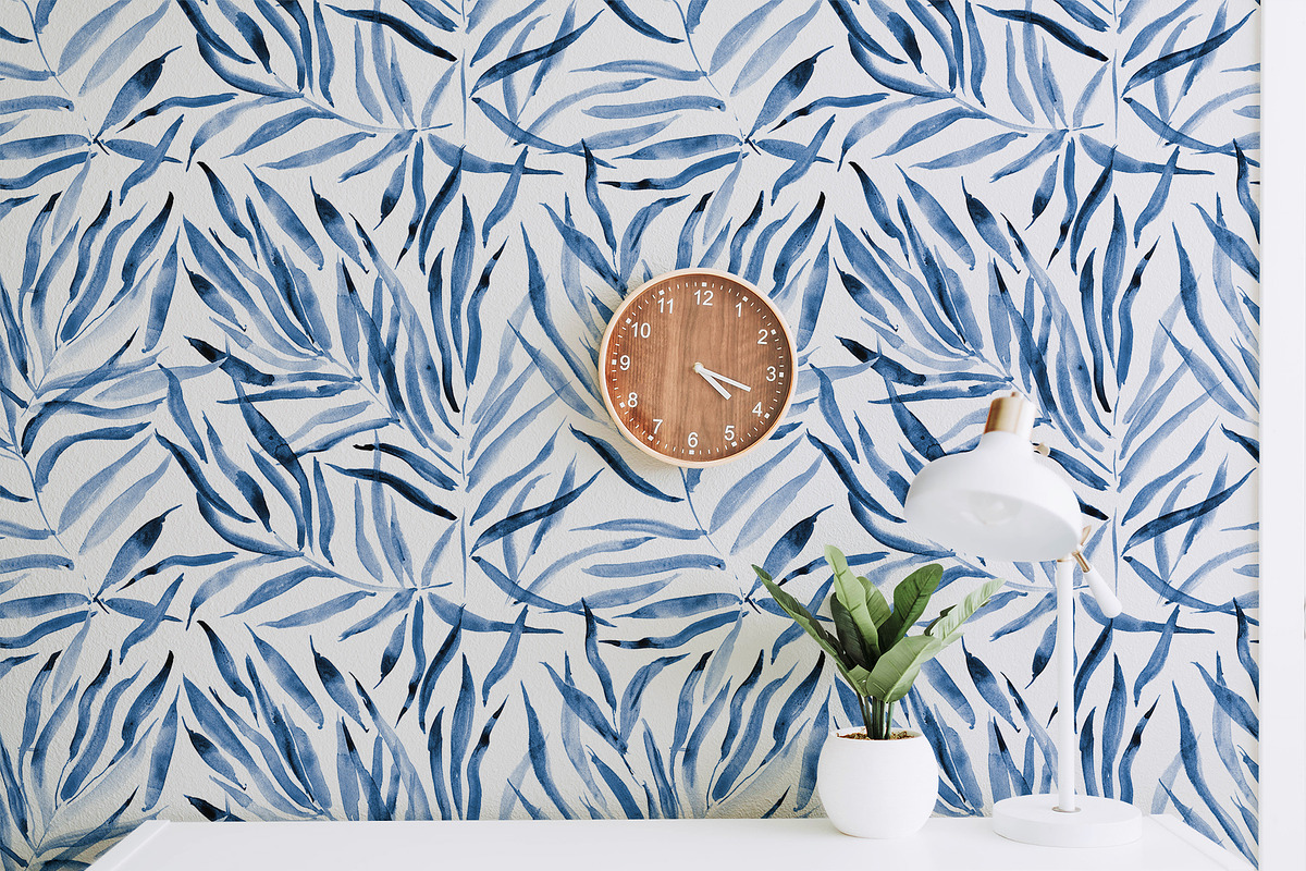Palm leaves seamless pattern, a Pattern Graphic by Katerina Tova (Photo 8 of 13)