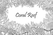 Coral Reef Monochrome, a Decorative Illustration by Valentyna Smordova (Thumbnail 1 of 5)