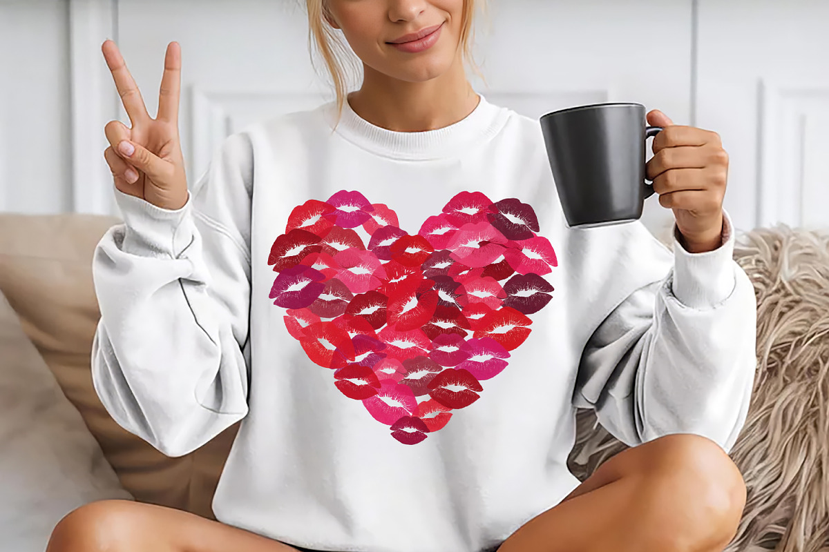 Valentine Love Kiss Sublimation Png, a Seasonal Illustration by YA Design (Photo 2 of 4)