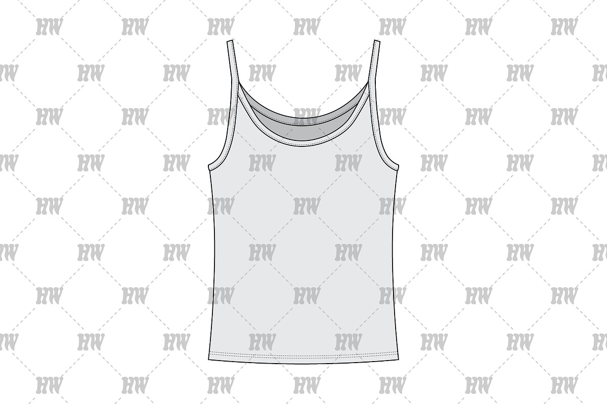 Spaghetti Strap Tank Fashion Flat, a Shirt Mockup by haydenwentworth (Photo 2 of 3)