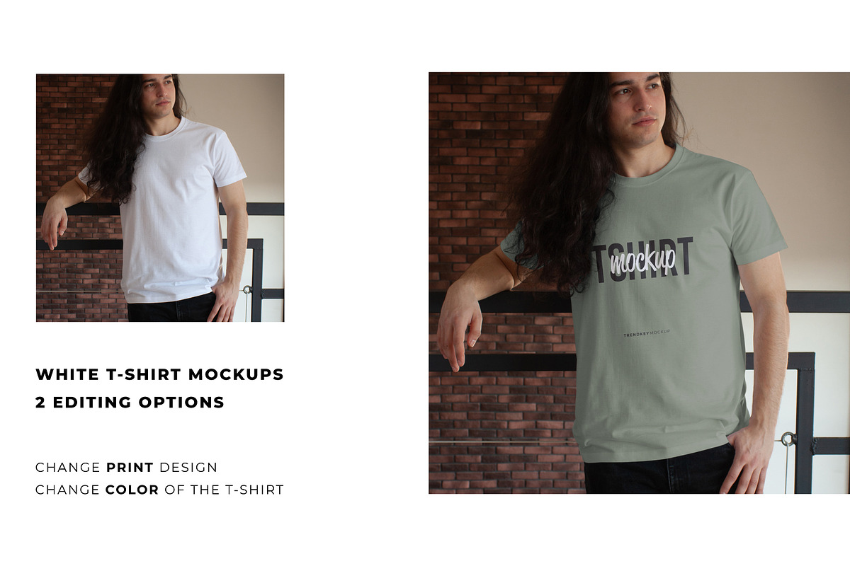 REALISTIC MALE T-SHIRT MOCKUP BUNDLE, a Shirt Mockup by TrendkeyMockups (Photo 4 of 7)