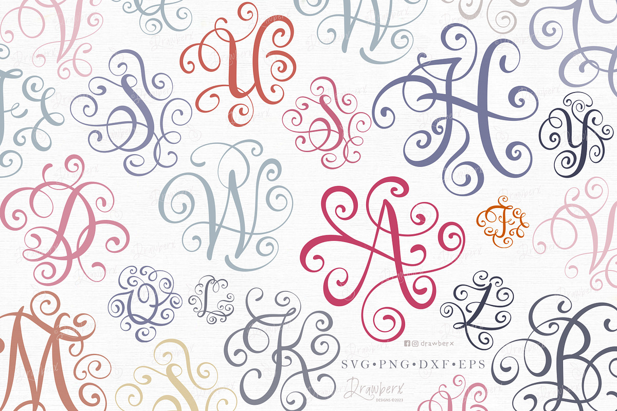 Flourish Letters svg, Alphabet 020, a Graphic by Drawberx (Photo 1 of 7)