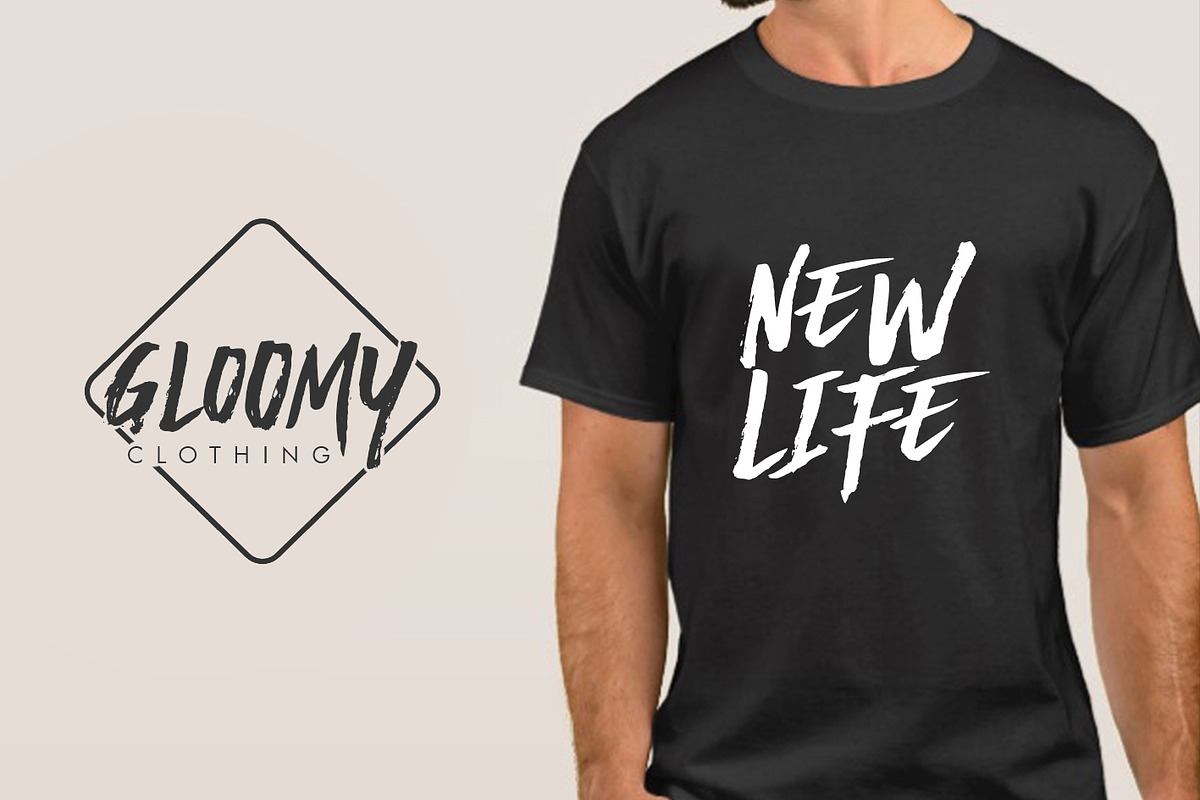 Gloomy Line Brush Font preview 5