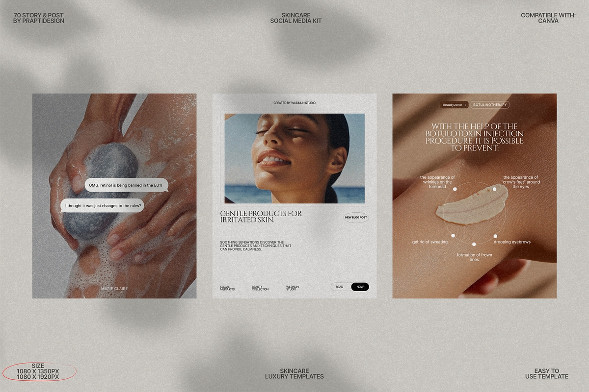 Skincare Story & Post Kit Canva preview 6