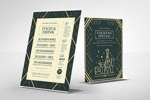 Art Deco Menu Templates