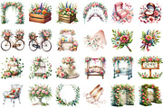 Summer Garden Wedding Set Clipart, an Illustration by Sublimation Artist (Thumbnail 2 of 6)