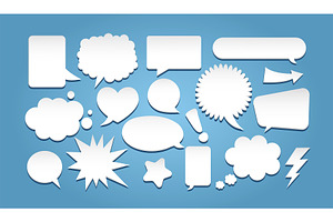 Empty speech bubbles collection, an Object Illustration by Elen_Art