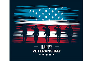 veterans soldiers saludating, an Illustration by studiogstock