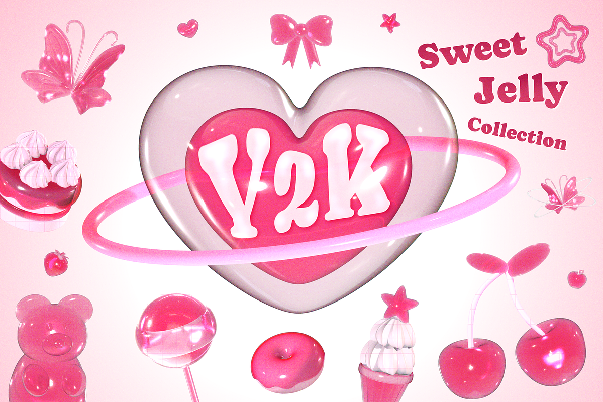 Y2K 3D Sweet Jelly Collection, an Object Graphic by JaoGam (Photo 1 of 8)