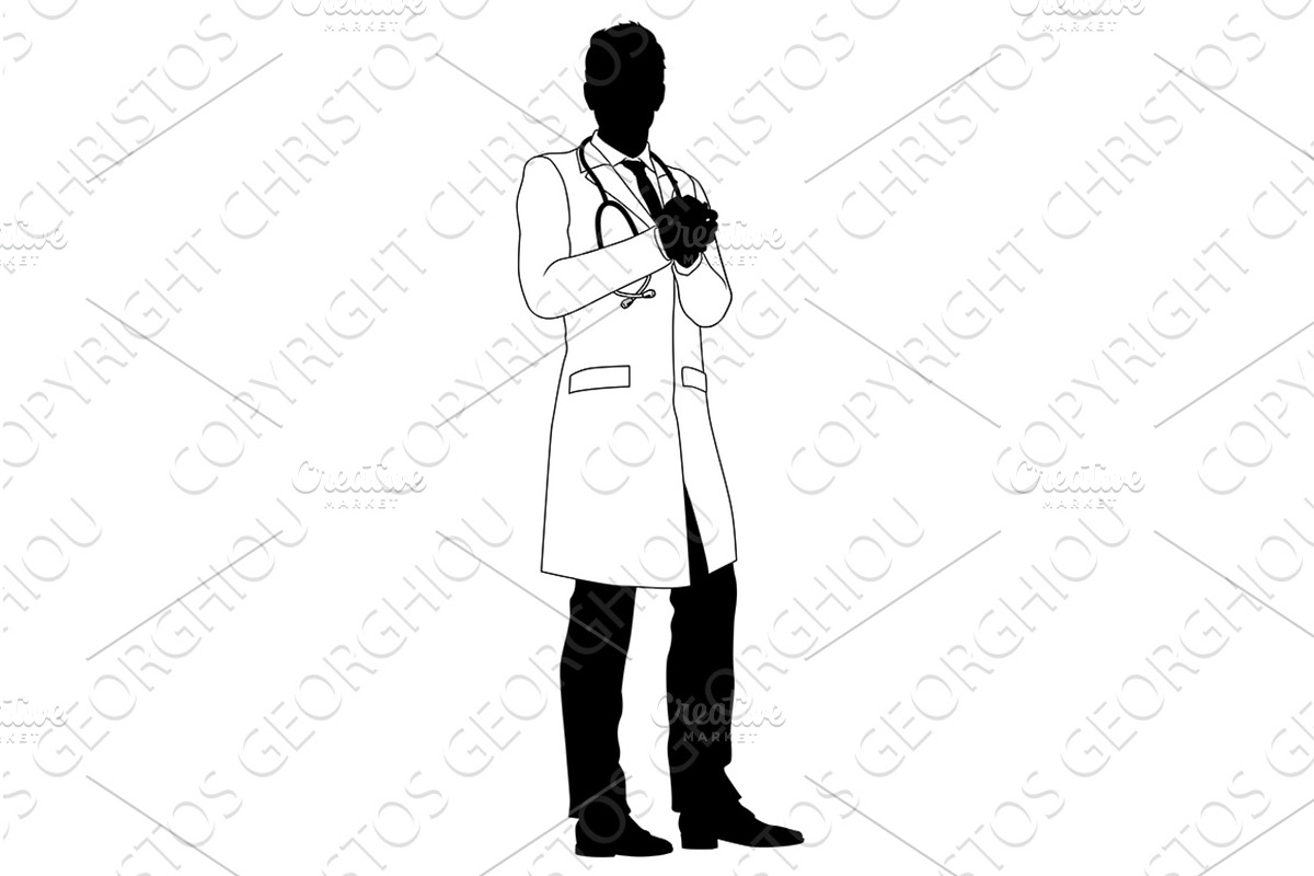 Doctor Man Medical Silhouette, a Healthcare Illustration by Christos Georghiou