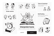 Doodle Reading Icons, a Solid Icon by Prosymbols (Thumbnail 4 of 5)