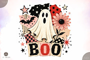 Retro BOO Ghost Png, Pink Halloween, a Seasonal Illustration by Libby Wishes (Thumbnail 1 of 3)