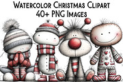 Watercolor Christmas Clipart, an Illustration by Pixels.Craft (Thumbnail 1 of 6)