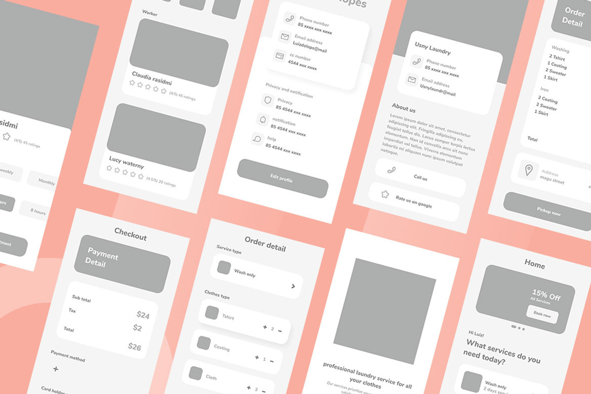 Laundry Service Wireframe Apps, a Websites & App Template by INSPR STD (Photo 11 of 11)