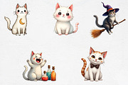Halloween Cats Ghost Clipart, an Illustration by CrexoraLab (Thumbnail 3 of 5)