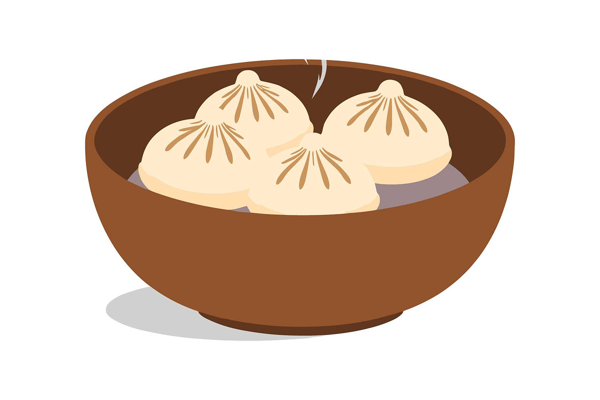Steamed Dumpling Bowl Clipart, an Object Graphic by Gfx_Store (Photo 2 of 13)