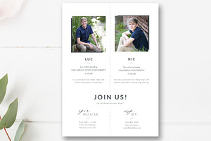 Twins Graduation Announcement PSD