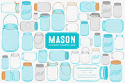 Tropical Blue Jar Vectors & Clipart, an Illustration by Amanda Ilkov (Thumbnail 1 of 4)