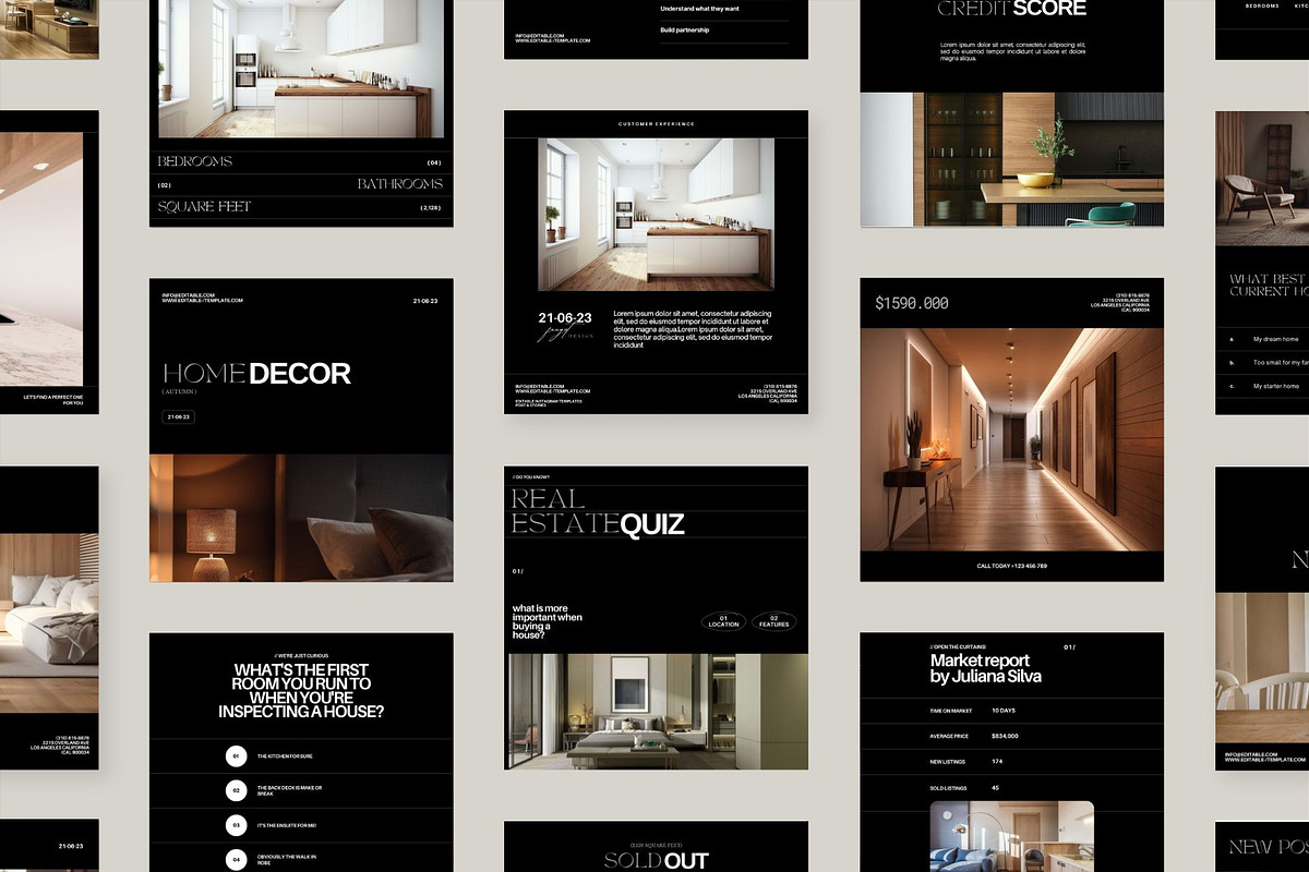 Real Estate Instagram Post Templates, a Social Media Template by Prapti Design (Photo 2 of 10)