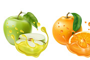 Ripe fruit. Orange and apple, a Food Illustration by Vectorbuum (Thumbnail 3 of 3)