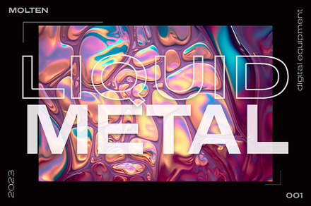 Liquid Metal. Iridescent Background.