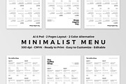 Minimalist Food Menu, a Flyer Template by The Good Store (Thumbnail 1 of 5)