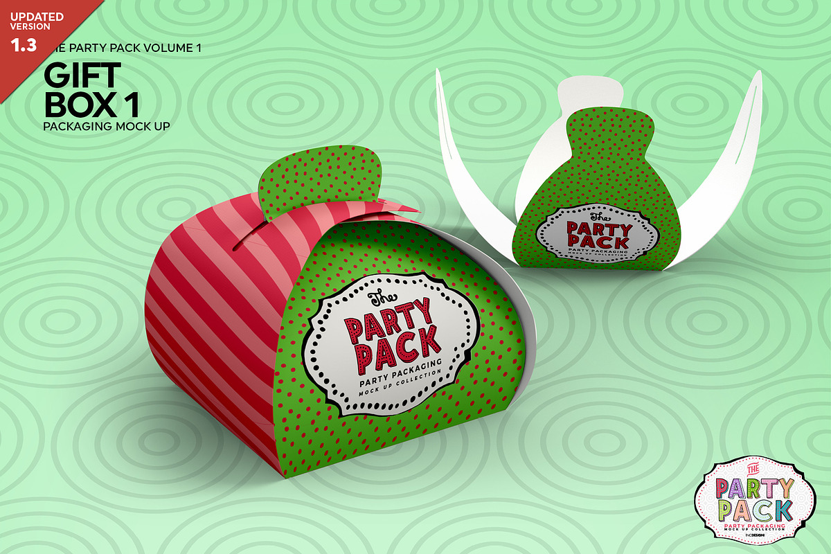 Gift Box 1 Packaging Mockup, a Cups & Container Mockup by INCDesign (Photo 1 of 6)