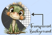 Whimsical Cute Dinosaur Clipart, a Seasonal Illustration by Canvas Craft (Thumbnail 2 of 7)