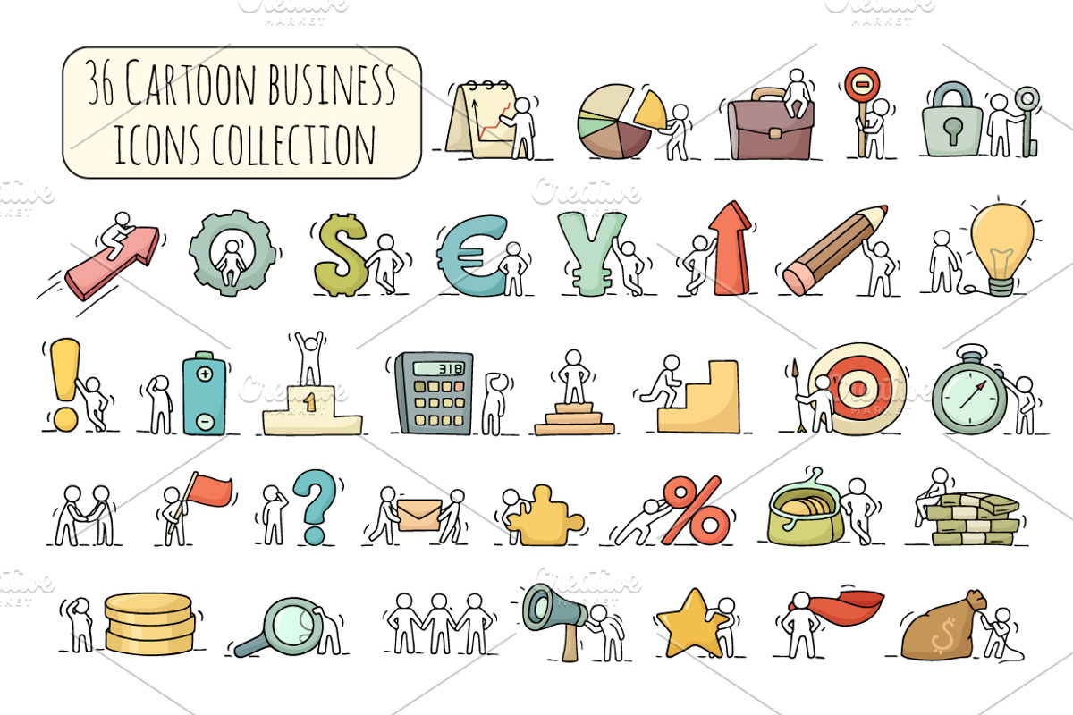 Cartoon business icons set, an Icon by Sapunkele (Photo 1 of 2)