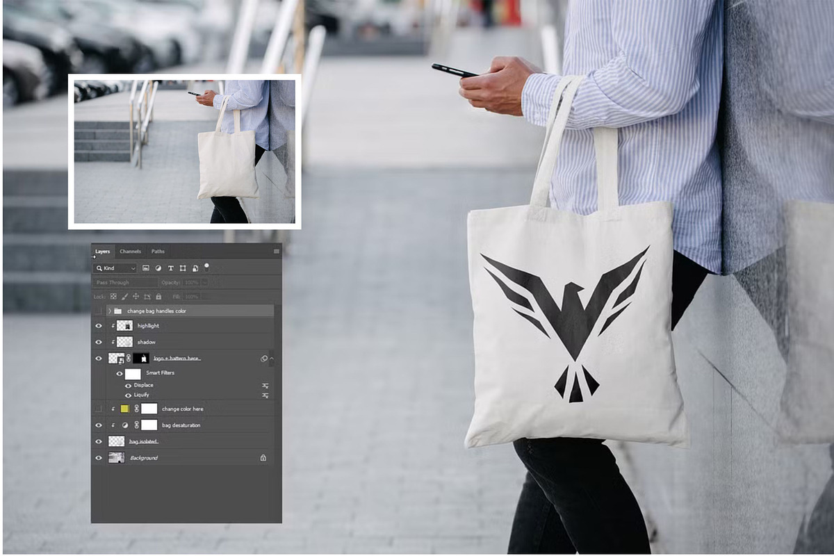 Bags Tote Mockup (OAD113 Liberty), a Merchandise Mockup by Arfis (Photo 8 of 14)