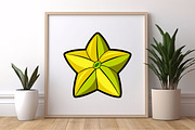 Cartoon Carambola Clipart Set, a Food Illustration by newminddesign (Thumbnail 6 of 8)