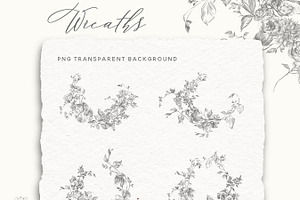 Pencil Sketch Flowers Clipart