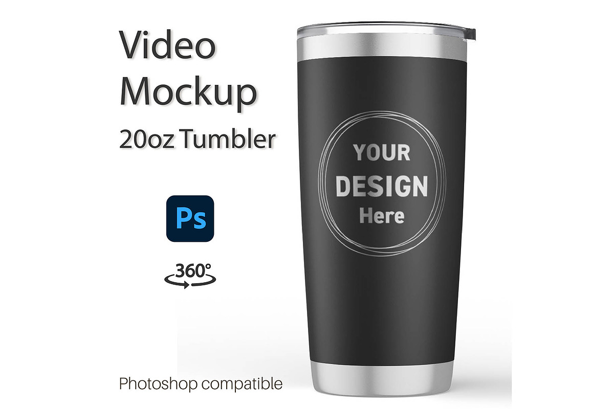 20 oz Tumbler Video Mockup, a Cups & Container Mockup by MockupsBox (Photo 1 of 10)