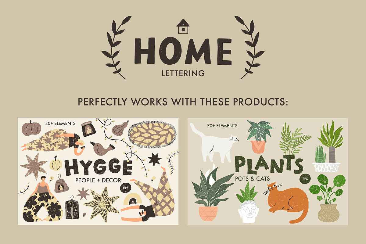 Home. Cozy vector lettering set., an Object Graphic by anna khramtsova (Photo 9 of 10)