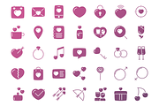 Valentine's day line icons + BONUS, an Outline Icon by brandcut (Thumbnail 4 of 5)