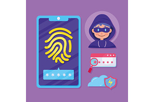 smartphone and cyber security, a Technology Illustration by studiogstock