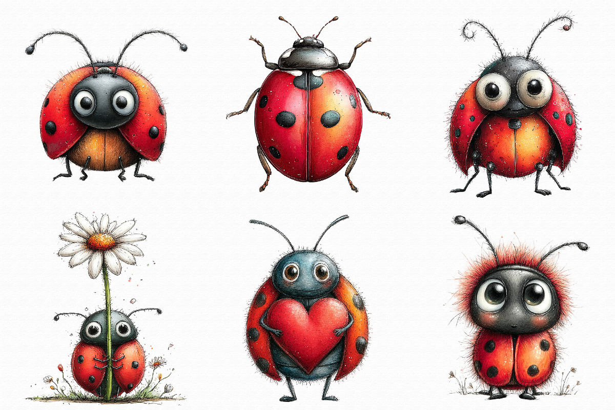 Whimsical Ladybug Clipart, an Illustration by Libby Wishes (Photo 7 of 8)