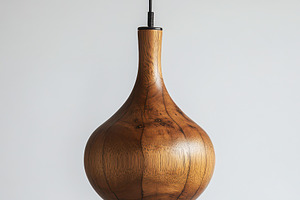 Elegant Wooden Pendant Lamp Modern H, an Abstract Photo by Pixeness Studio