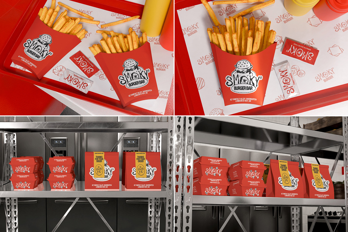 20 Burger Restaurant Branding Mockup, a Packaging Mockup by Vitora Mockup (Photo 4 of 6)