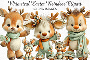Whimsical Easter Reindeer Clipart, an Illustration by Craft Nest (Thumbnail 1 of 11)