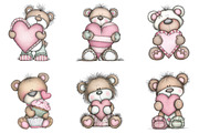 Whimsical Teddy Bear Valentine Clipa, a Graphic by CraftArtStudio (Thumbnail 2 of 6)