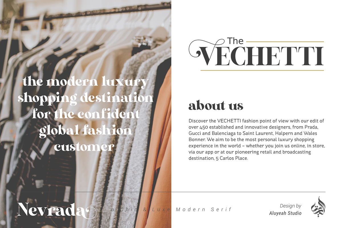 Nevrada Modern Display Font, a Font by Aluyeah Studio (Photo 3 of 12)