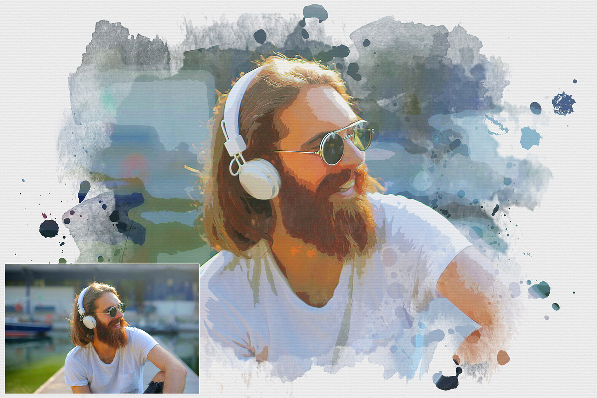 Artistic Watercolor Paint Effect, an Action Add-On by liptouse (Photo 2 of 9)