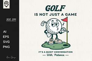 Retro Golf Ball Character T-Shirt