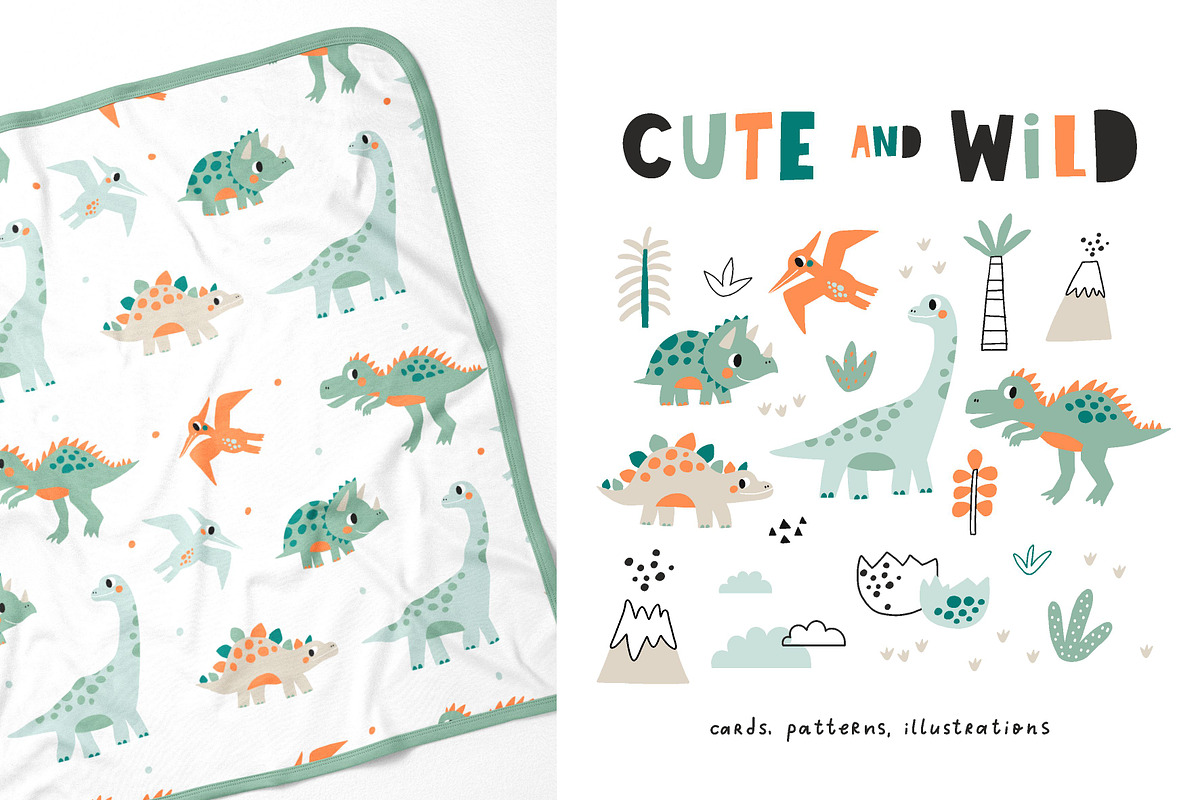 CUTE DINO BUNDLE, an Animal Illustration by Barkova Nadya (Photo 2 of 13)